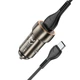 Адаптер автомобільний Hoco Type-C Cable Blue shield single port Car charger Z46 |1USB, 18W/3A, QC| grey - зображення 2