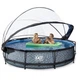 Каркасний басейн Exit Toys EXIT 360 х 76 см/6125 л Сірий камінь круглий з куполом + насос - зображення 4