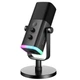 Мікрофон динамічний Fifine AM8 AmpliGame Чорний USB Type-C/XLR з RGB підсвічуванням + підставка - зображення 1