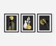Модульна картина 3в1, золото листя монстери Printedwall, сучасний живопис, 43 х 99 см (0158) - изображение 2