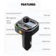 Bluetooth FM модулятор Трансмиттер PD 25W Car Charger с Led подсветкой - изображение 4