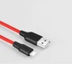 Кабель HOCO X21 USB to iP 2A, 1m, silicone, TPE connectors, Black+Red - зображення 4