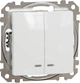 2-клавишный выключатель с синей LED подсветкой Schneider Electric Sedna Design Белый (SDD111105L) - изображение 1