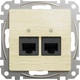 Компютерная розетка двойная разъем RJ45 5е UTP Schneider Electric Sedna Design Береза Искусственное дерево (SDD180452) - изображение 2