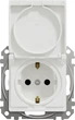 Розетка с заземлением со шторками и крышкой Schneider Electric Sedna Design Белый (SDD111024) - изображение 3