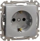 Розетка с заземлением и со шторками Schneider Electric Sedna Design Алюминий (SDD113022) - изображение 1