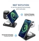 Бездротова зарядка стенд AY31 3 in 1 Fast 15W black - изображение 13