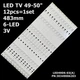 LED підсвітка TV Kivi 49-50" 483mm 6-led 3V LED49D6-03(A) LED50D06-ZC14AG-03 FD4951A-LU 30349006203 12pcs=1set - изображение 1