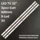 LED підсвітка Haier 32" 9led 600mm HC3201 PB08D602173BL052-001H 320E01301401 3pcs=1set - изображение 1