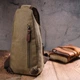 Сумка через плечо с USB кабелем мужская из плотного текстиля 21223 Vintage Оливковая PTR - изображение 2