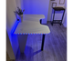 Стіл комп'ютерний геймерський ігровий DROM Lite White + LED RGB підсвічування з пультом - зображення 3