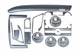 Накладки на панель (большой комплект) Карбон для Chevrolet Aveo T250 2005-2011 гг - изображение 1