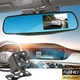 Автомобильный видеорегистратор-зеркало L-9002 LCD 4.3 2 камеры 1080P Full HD TF - изображение 2