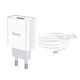Сітчастий зарядний пристрій HOCO C81A Asombroso single port charger set(Micro) White - зображення 4
