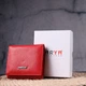 Женский небольшой кошелек с монетницей из натуральной кожи KARYA Women's wallet 21380 Красный - изображение 9