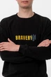 Чоловічий світшот з вишивкою "BRAVERY" чорний Розмір 2XL - зображення 4