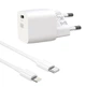 Сетевое зарядное устройство XO CE01 EU 20W PD Fast Charger Lightning cable White - изображение 1