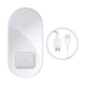 Безпровідна зарядка Qi BASEUS Simple 2in1 Wireless Charger Pro Edition For Phones + Pod 15W White (WXJK-C02) - зображення 1