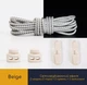Шнурки для обуви со светоотражающим эффектом Fastlaces T2-4 Beige 100 см - изображение 1