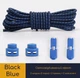 Круглі еластичні шнурки для взуття FASTLACES T2-6 Black Blue - зображення 1