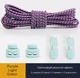 Круглі еластичні шнурки для взуття FASTLACES T2-6 Purple Light Green - зображення 1