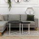 Комплект журнальных столов Модерн S + M Adore Decor Белый/Угольный камень (металл/ламинированная ДСП) (MOwK-dB) - изображение 2