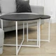 Комплект журнальных столов Модерн S + M Adore Decor Белый/Угольный камень (металл/ламинированная ДСП) (MOwK-dB) - изображение 3