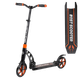 Самокат двухколесный с большими колесами и амортизаторами Best Scooter Черный с оранжевым - изображение 1