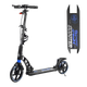 Самокат двухколесный с большими колесами и ручным амортизатором Best Scooter Черный с синим - изображение 1