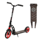 Самокат двоколісний з великими колесами та амортизатором Best Scooter Чорний з червоним - зображення 1