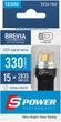 Лампа светодиодная Brevia S-Power W21W 330Lm 15x2835SMD 12/24V CANbus 2 шт (10210X2) - изображение 1