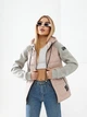 Куртка sport style ветровка с трикотажными рукавами от Khan kh1011, бежевая 44 - изображение 6