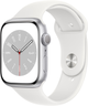 Smartwatch Apple Watch Series 8 GPS 45mm Silver Aluminium Case with White Sport Band (MP6N3) - obraz 1