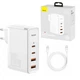 Зарядний Пристрій Baseus GaN2 Pro Quick Charger 2USB / 2Type-C / QC 4.0 + PD 3.0 100W / 5A + Кабель Type-C to Typc-C 100W / 5A / 1M (CCGAN2P-L02) White - зображення 1