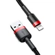 USB кабель для iPhone з роз'ємом Lightning BASEUS Cafule (2.4A, 0,5m). Black-Red - зображення 4