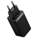 Сетевое быстрое зарядное устройство 3 выхода на 65 Вт BASEUS GaN5 Pro (2 Type-C, 1 USB, QC, PD3.0). Black - изображение 4