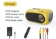 Портативний домашній мініпроєктор XIDU M24 з динаміком, (yellow) з перехідником для WiFi в комплекті - изображение 3