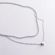 Двойное серебряное колье "Сердечко и шарики" 908-01065 Онікс 40 - изображение 3