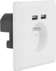 Розетка Lanberg French Socket 2 USB Port 2.1A Біла (AC-WS01-USB2-E) - зображення 3