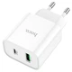 Сетевое зарядное устройство Hoco C80A Plus USB / Type-C PD QC 20W 3A белое - изображение 1