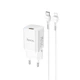 Сетевое зарядное устройство Hoco N19 Rigorous PD25W и кабель Type-C - Lightning White - изображение 1