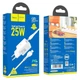 Сетевое зарядное устройство Hoco N19 Rigorous PD25W и кабель Type-C - Lightning White - изображение 6