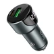 Автомобильное зарядное устройство Hoco Light Road Dual Port Digital Display PD20W+QC3.0 Car Charger (Z42) Metal Gray - изображение 2