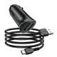 Адаптер автомобільний HOCO Type-C cable Farsighted dual port QC3.0 car charger set Z39 |2USB, QC3.0, 3A/18W| чорний - зображення 1