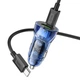 Автомобільний зарядний пристрій Hoco Transparent Discovery Edition Dual Port PD30W+QC3.0 Car Charger Set (Type-C to Type-C) (Z47A) Blue - зображення 3