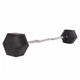 Штанга фиксированная изогнутая обрезиненная Zelart Rubber Hexagon Barbell TA-6231 50 кг Черный (58363128) - изображение 1
