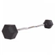 Штанга фиксированная изогнутая обрезиненная Zelart Rubber Hexagon Barbell TA-6231 35 кг Черный (58363128) - изображение 1