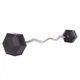 Штанга фиксированная изогнутая обрезиненная Zelart Rubber Hexagon Barbell TA-6231 40 кг Черный (58363128) - изображение 1