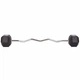 Штанга фиксированная изогнутая обрезиненная Zelart Rubber Hexagon Barbell TA-6231 40 кг Черный (58363128) - изображение 2