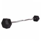 Штанга фиксированная изогнутая обрезиненная Zelart Rubber Hexagon Barbell TA-6231 25 кг Черный (58363128) - изображение 1